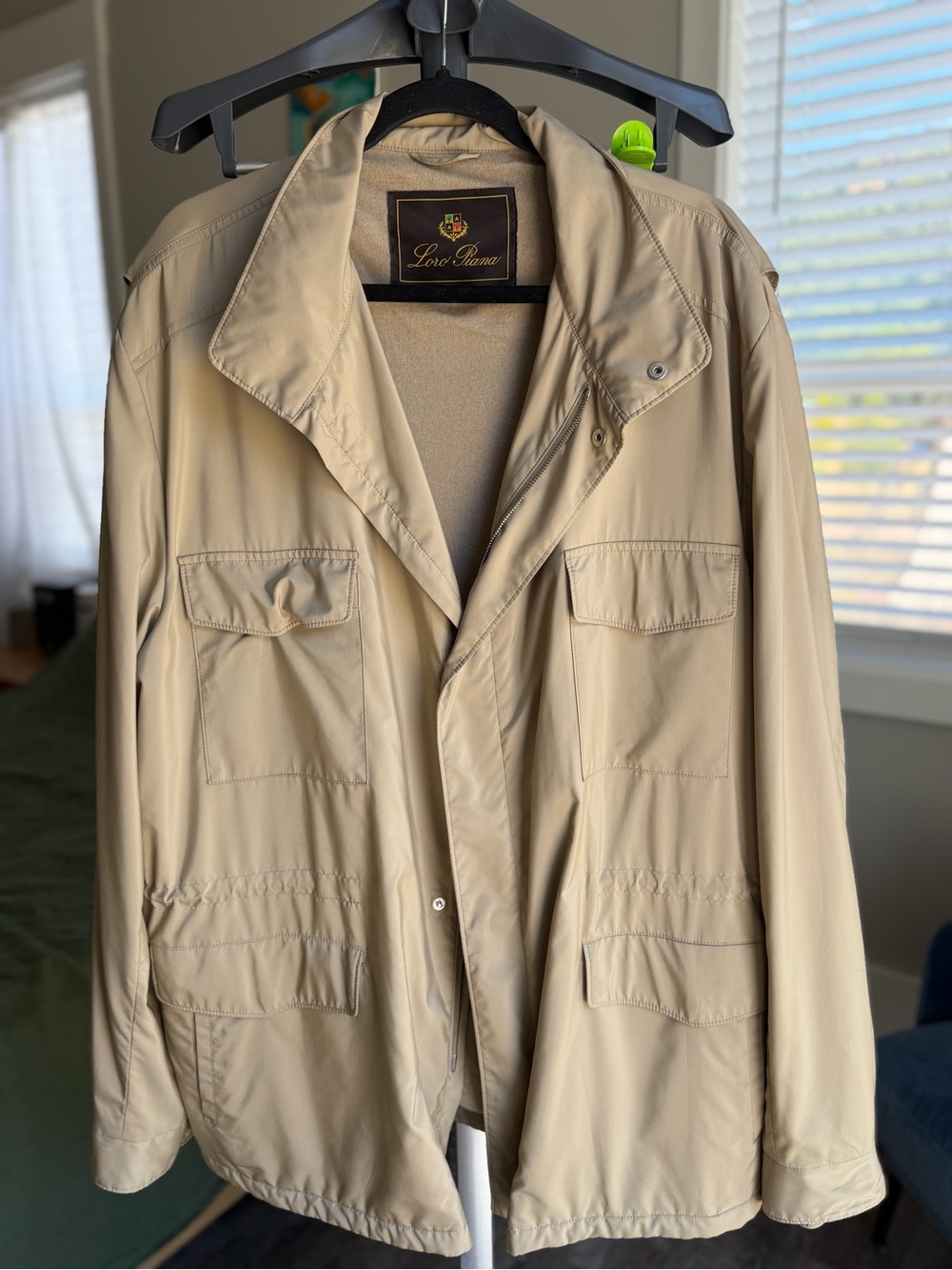 Loro Piana Traveller Windmate Jacket Beige Cashmere Lined Men's Size 60